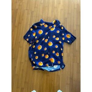 Atsuko Anime Dragon Ball Z Blue Dragon Balls Button-Down Shirt Small